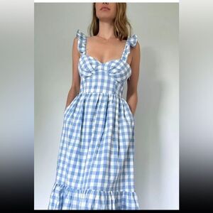 Blue and White Gingham maxi Dress.
